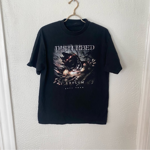 2011 DISTURBED Asylum Band Tour T-Shirt Music As A Weapon KORN - Picture 4 of 13